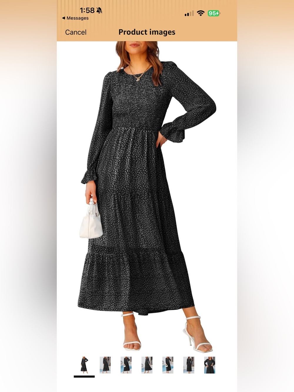 Black Long Sleeve Tiered Maxi Dress - Classic Women's Dress